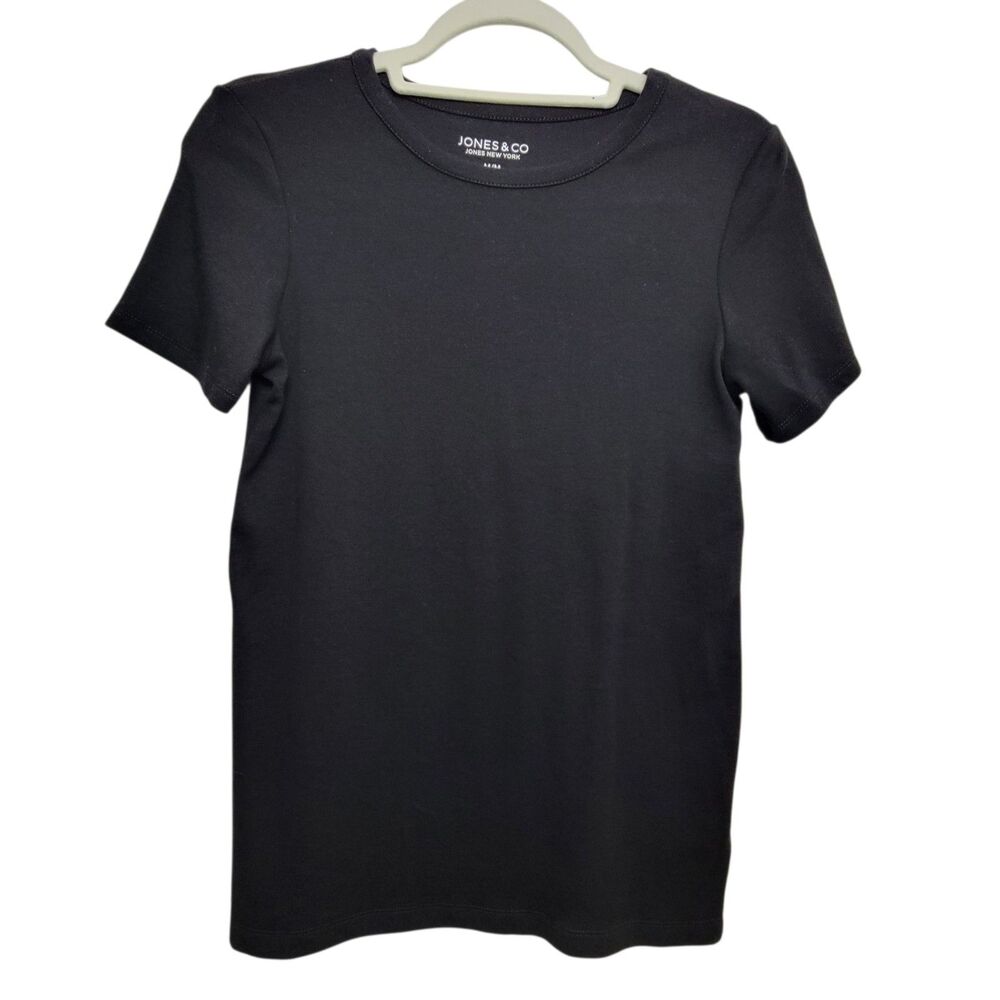 Jones & Co Black Crewneck Tee Size Medium